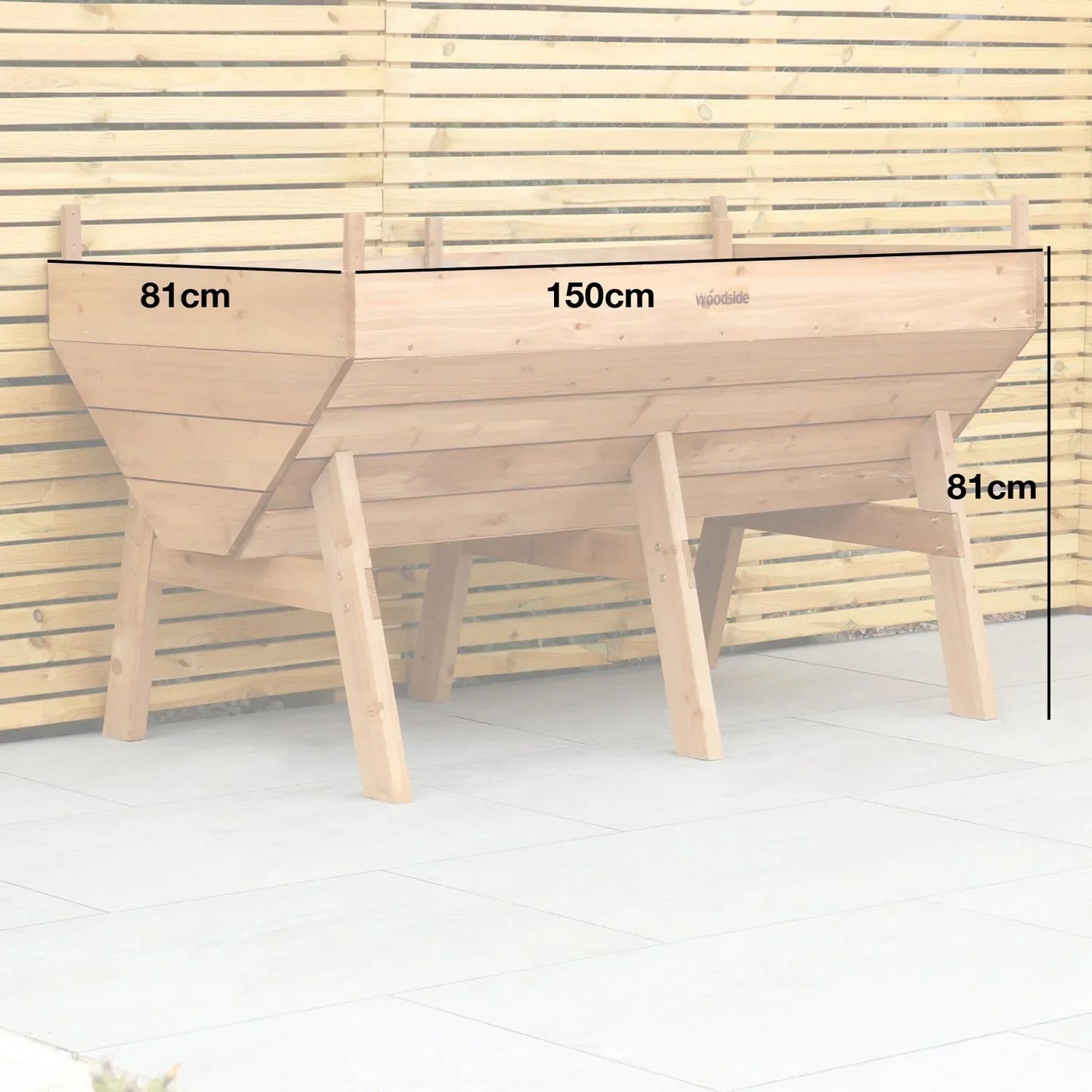 aleccur Raised Wooden Garden Bed Planter, Plants & Vegetable/Herb Box, Large 150cm