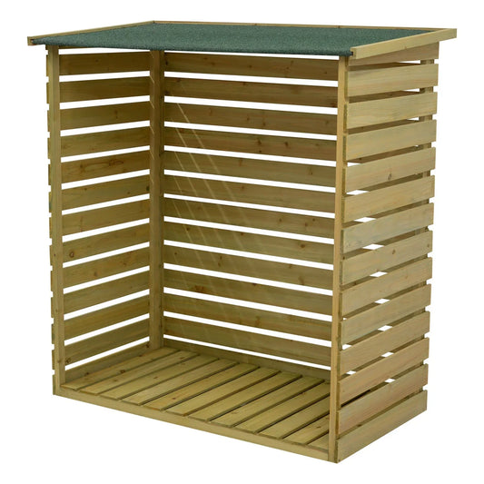 aleccur Treated Wooden Heavy Duty Log Store Garden Storage Shed