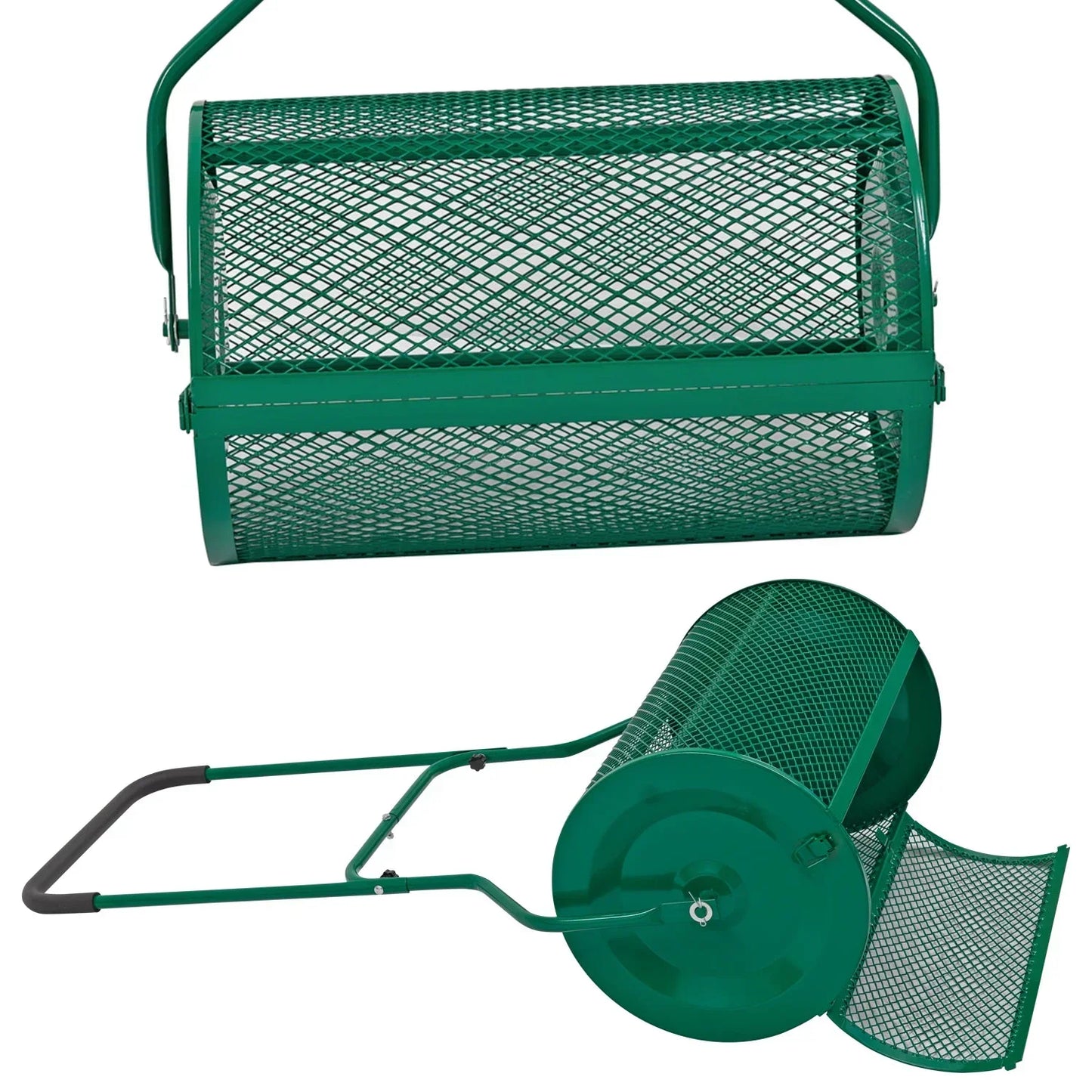 aleccur 76L Lawn Compost Spreader Top Dress Soil/Fertiliser/Seed Heavy Duty Garden Roller
