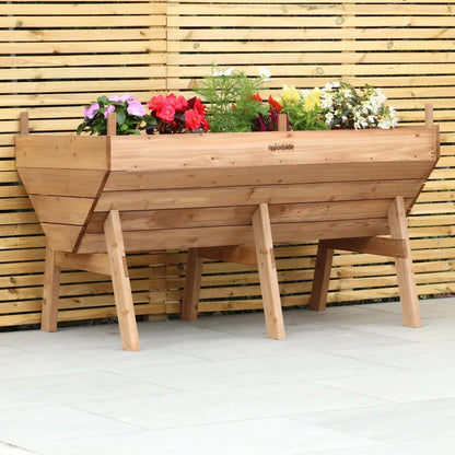 aleccur Raised Wooden Garden Bed Planter, Plants &amp; Vegetable/Herb Box, Large 150cm