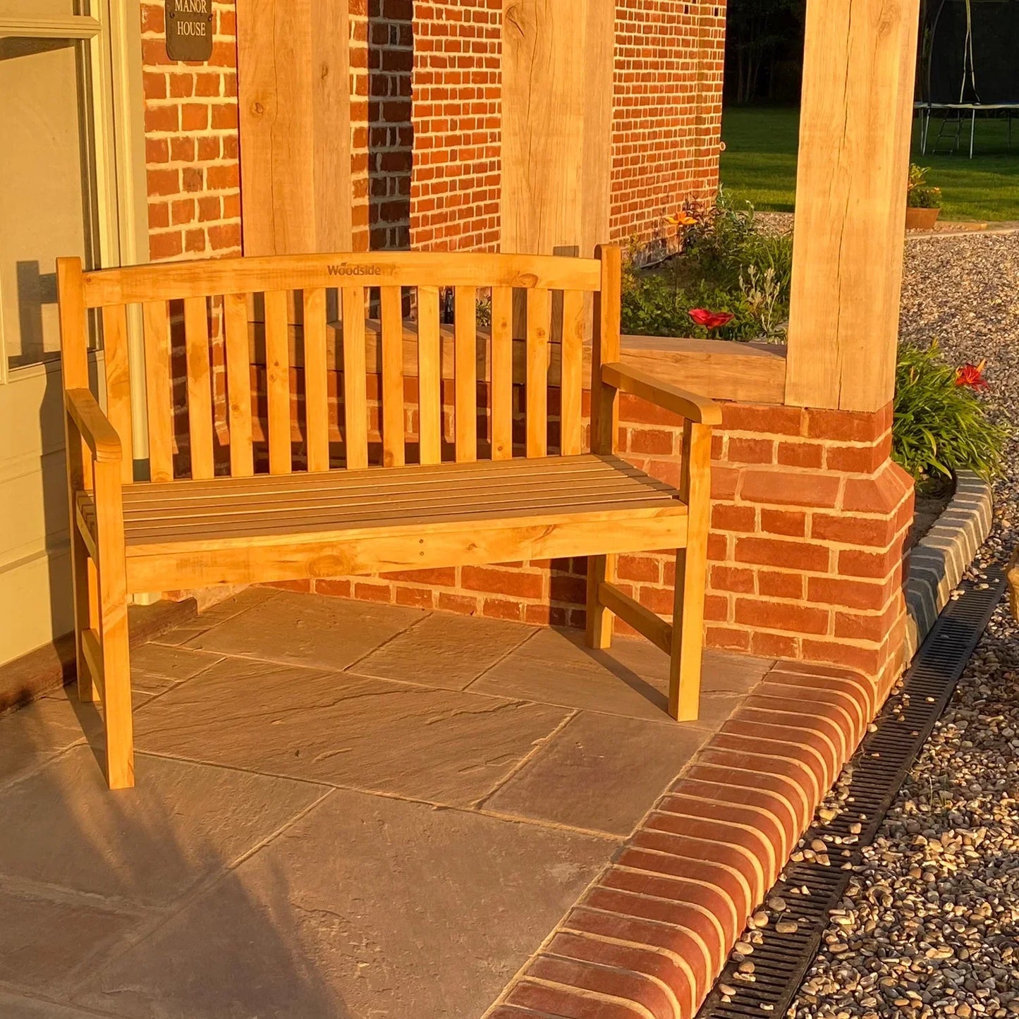 aleccur Narford Outdoor Wooden 2 Seater Bench Garden Patio Furniture