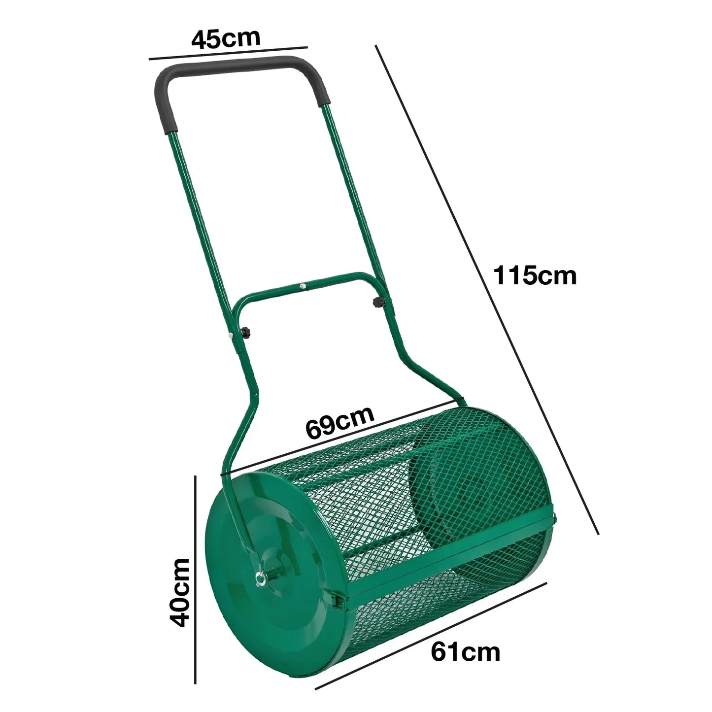 aleccur 76L Lawn Compost Spreader Top Dress Soil/Fertiliser/Seed Heavy Duty Garden Roller