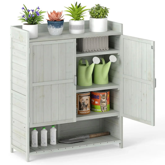 Wooden Garden Shed, Outdoor Tool Storage Shed with Removable Shelves