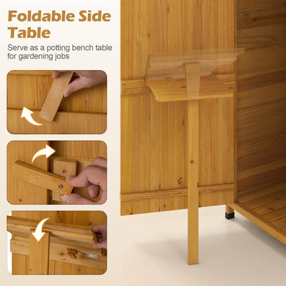 Wooden Garden Shed, Outdoor Tool Storage Cabinet