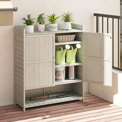 Wooden Garden Shed, Outdoor Tool Storage Shed with Removable Shelves