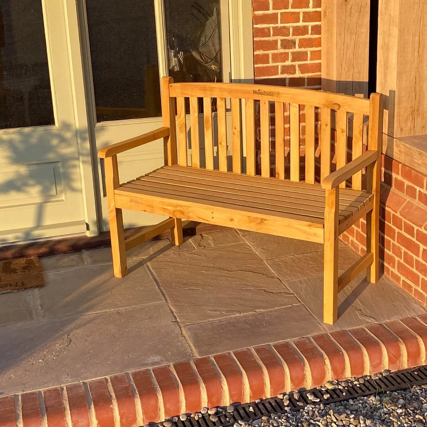 aleccur Narford Outdoor Wooden 2 Seater Bench Garden Patio Furniture
