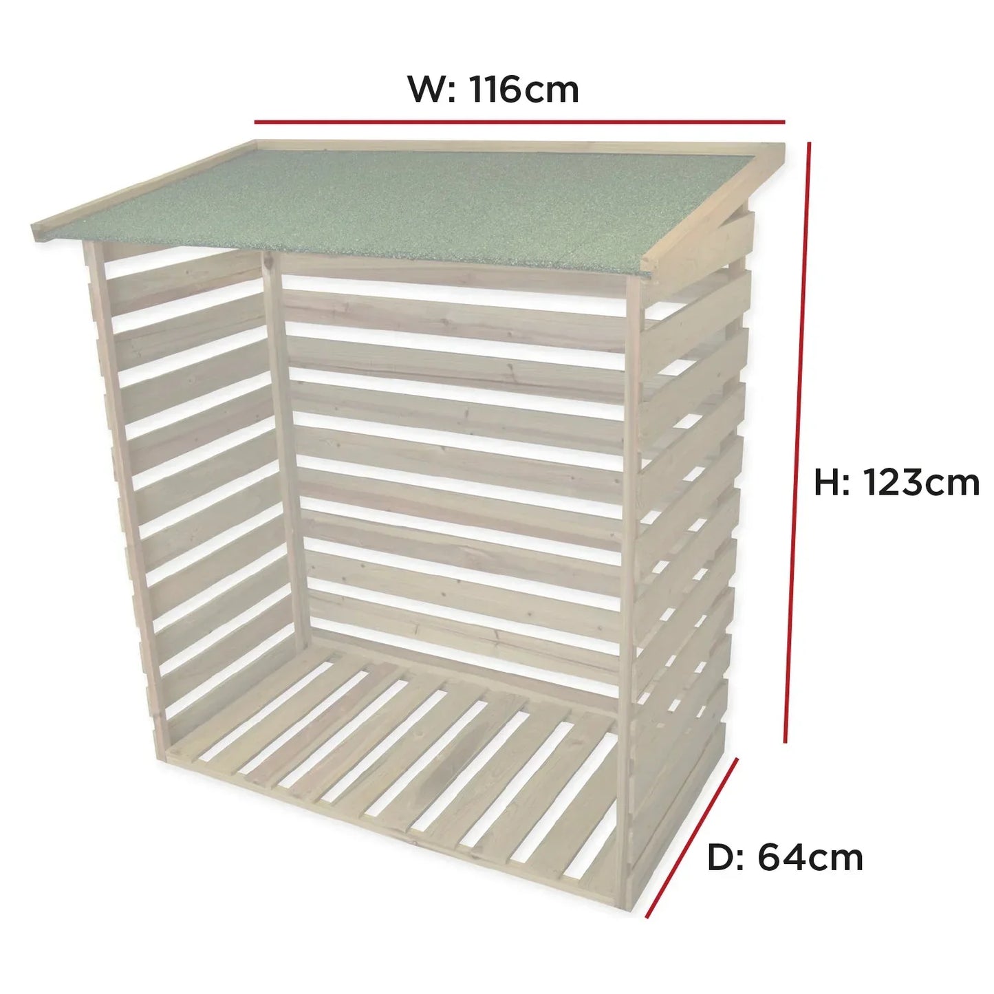 aleccur Treated Wooden Heavy Duty Log Store Garden Storage Shed
