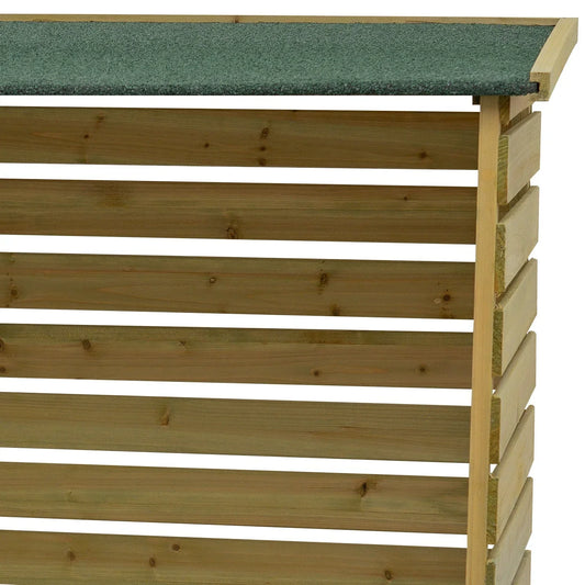 aleccur Treated Wooden Heavy Duty Log Store Garden Storage Shed
